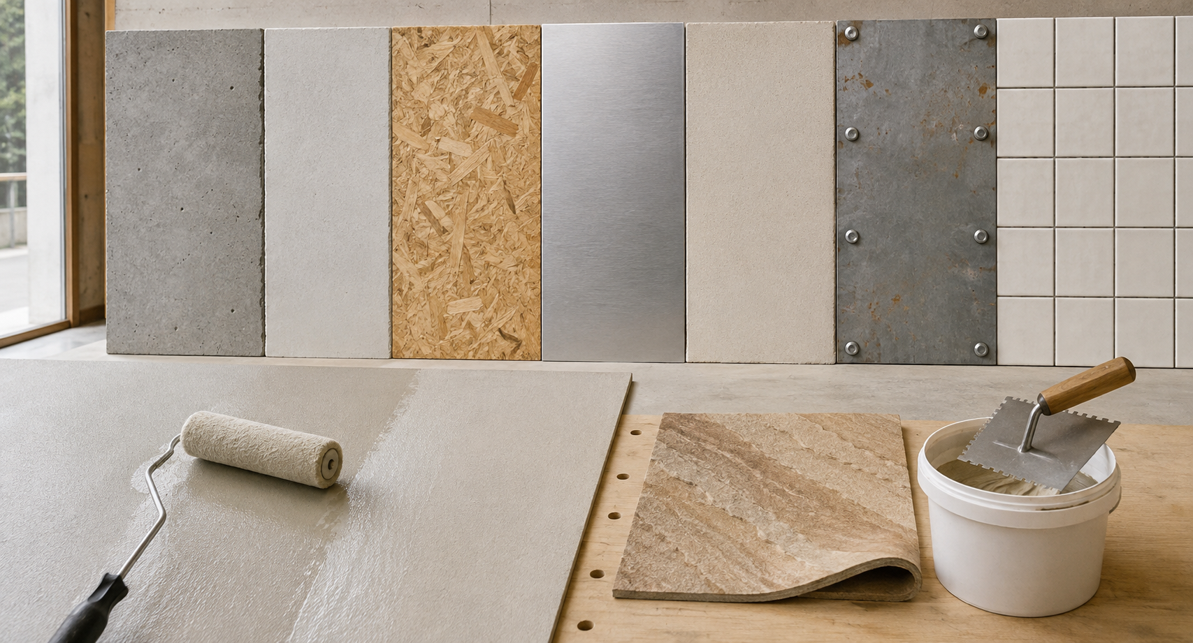 metal plate with bolts and rust for flexible stone installation