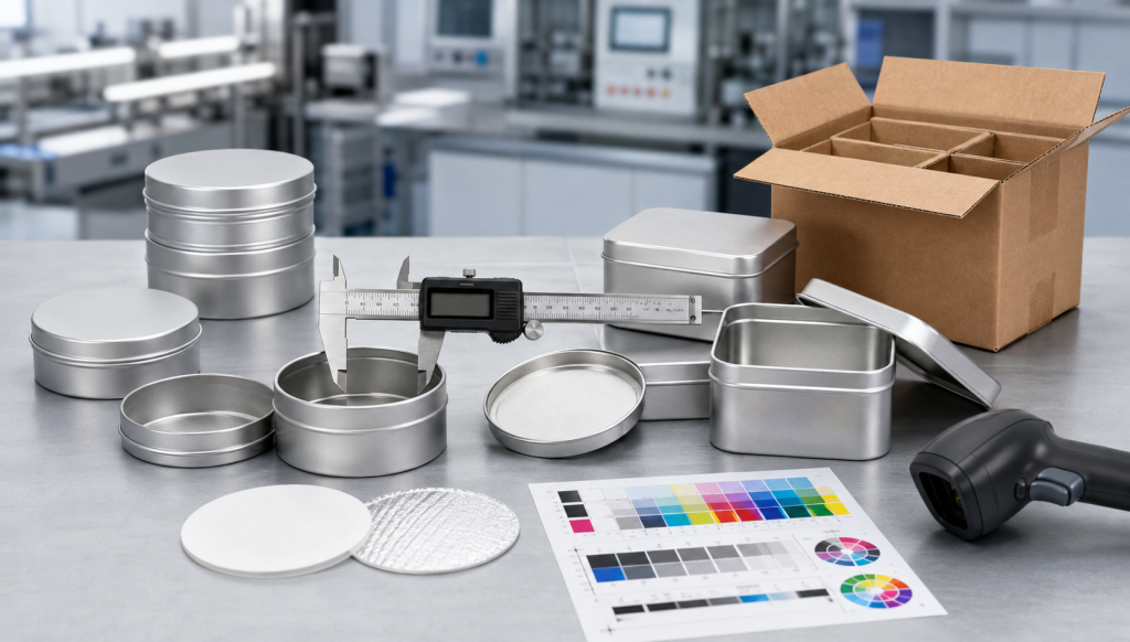 Nutraceutical packaging quality control for supplement tin decoration