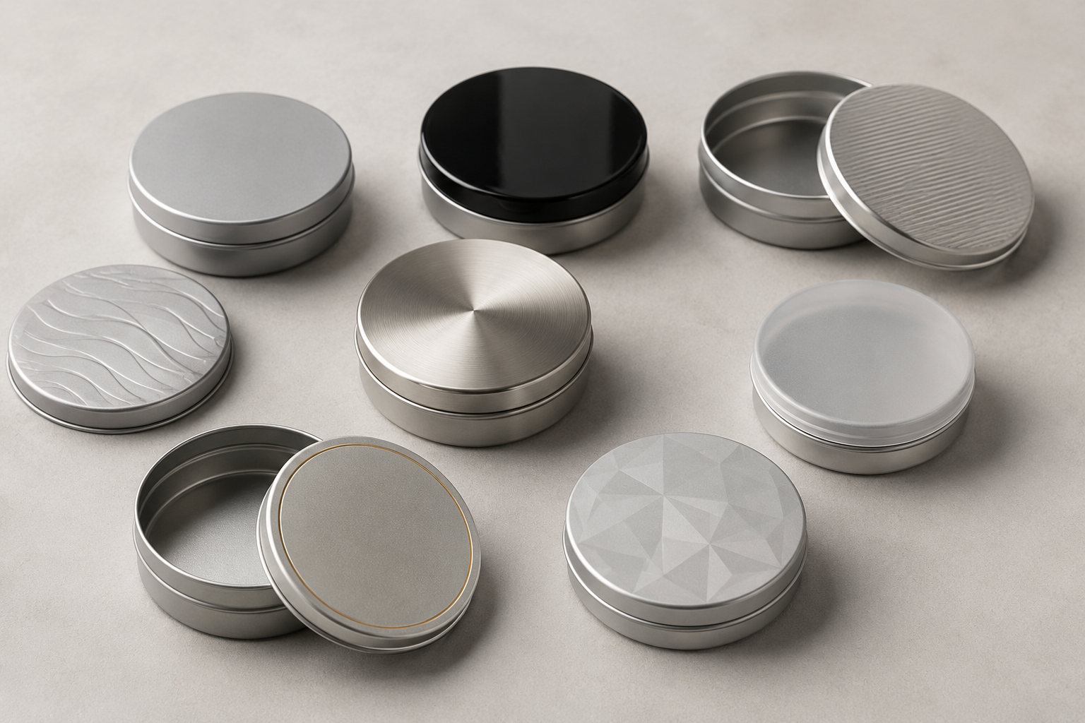 barbershop hair wax tins on a styling counter